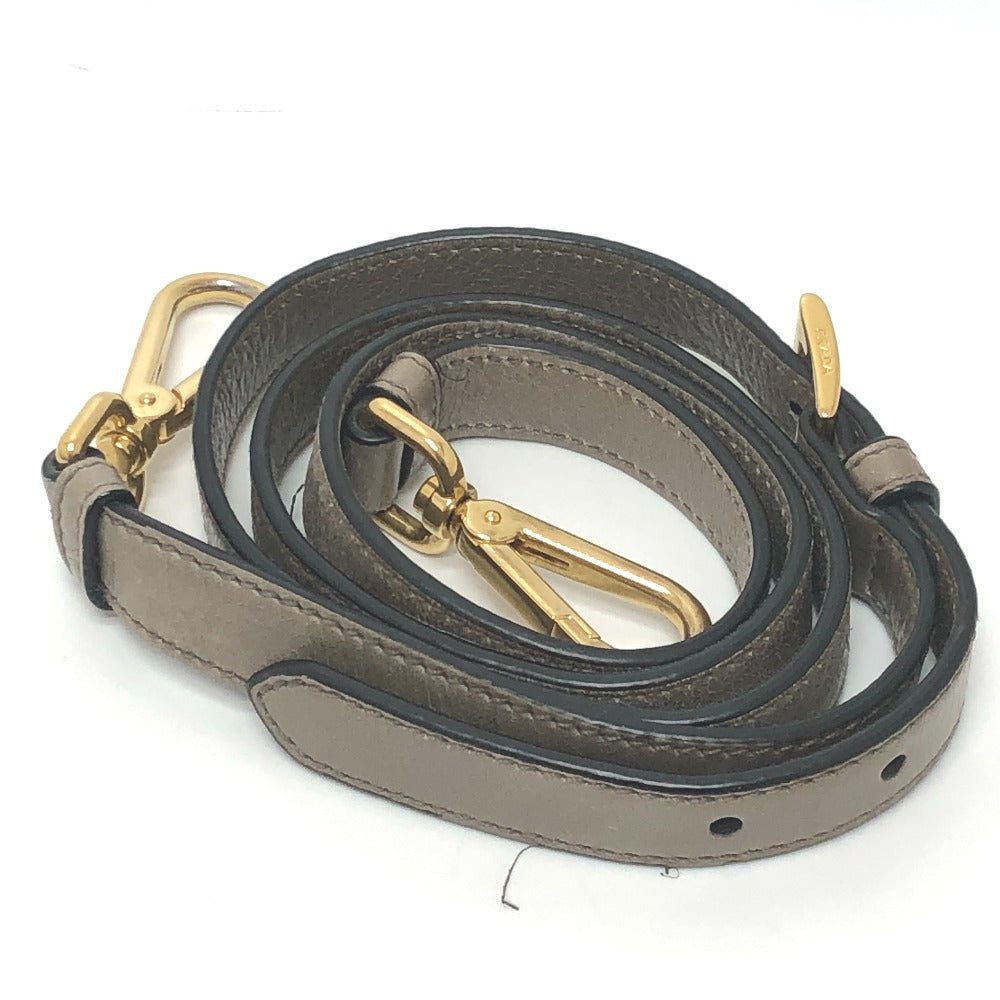 PRADA BN2626 ロゴ カバン 2WAY ハンドバッグ ショルダーバッグ 斜め掛け 三角プレート トートバッグ レザー レディース ブラウン