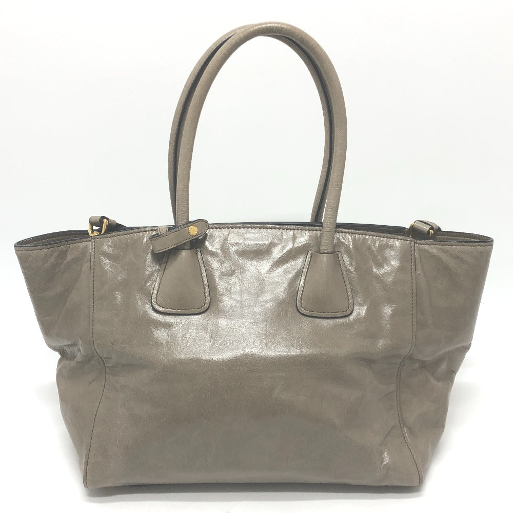 PRADA BN2626 ロゴ カバン 2WAY ハンドバッグ ショルダーバッグ 斜め掛け 三角プレート トートバッグ レザー レディース ブラウン
