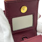 PRADA 1BA156 logo monochrome 2-Way Shoulder Bag with Mirror and Charm Pouch Hand Bag Safiano leather wine-red Used