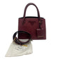 PRADA 1BA156 logo monochrome 2-Way Shoulder Bag with Mirror and Charm Pouch Hand Bag Safiano leather wine-red Used