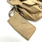 PRADA 1BZ811 Triangle Logo Double Pocket Daypack Backpack Rucksack Nylon Women's Beige