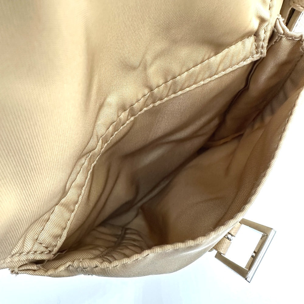 PRADA 1BZ811 Triangle Logo Double Pocket Daypack Backpack Rucksack Nylon Women's Beige