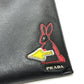 PRADA 2NG001 Logo Rabbit Clutch Bag in Saffiano Leather, Men's, Black