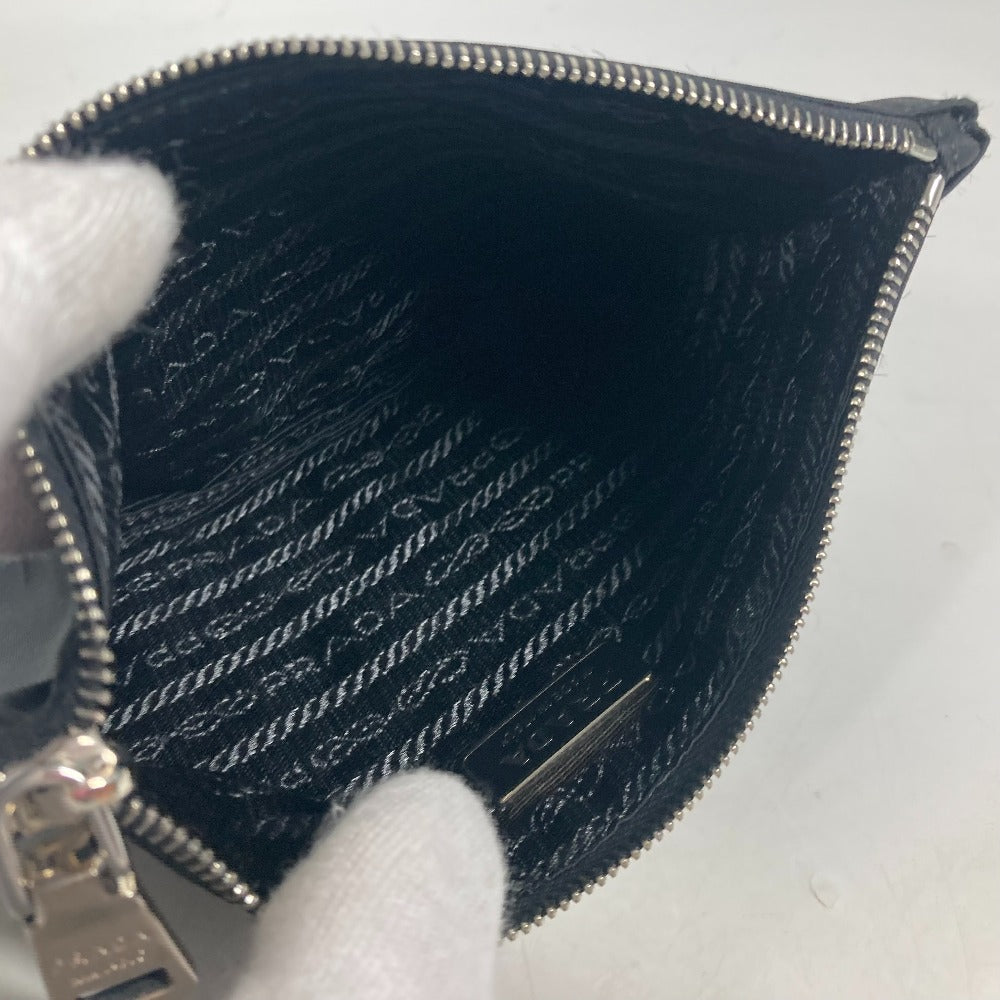 PRADA 2M1214 Makeup Pouch, Skull Design, Clutch Bag, Nylon, Unisex, Black