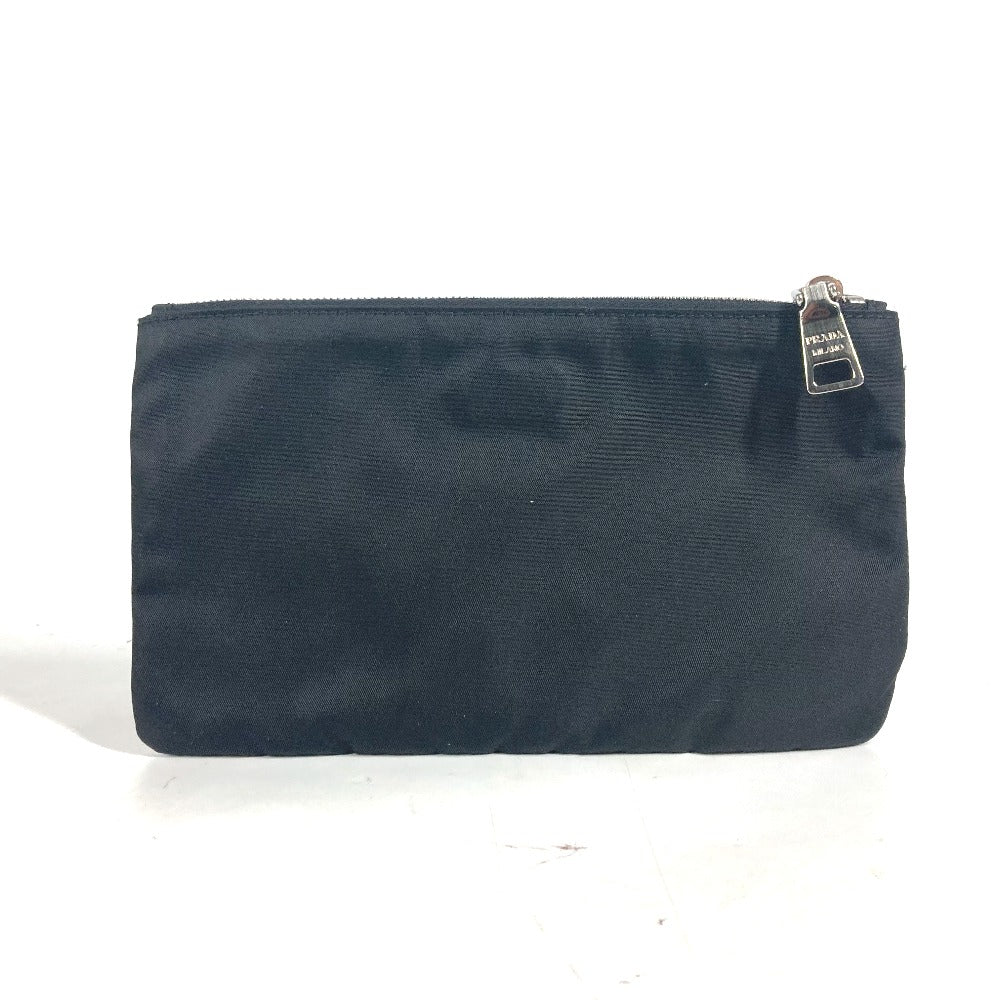 PRADA 2M1214 Makeup Pouch, Skull Design, Clutch Bag, Nylon, Unisex, Black