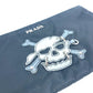 PRADA 2M1214 Makeup Pouch, Skull Design, Clutch Bag, Nylon, Unisex, Black