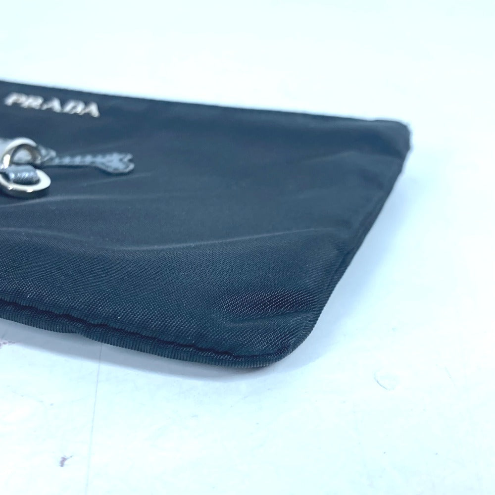 PRADA 2M1214 Makeup Pouch, Skull Design, Clutch Bag, Nylon, Unisex, Black