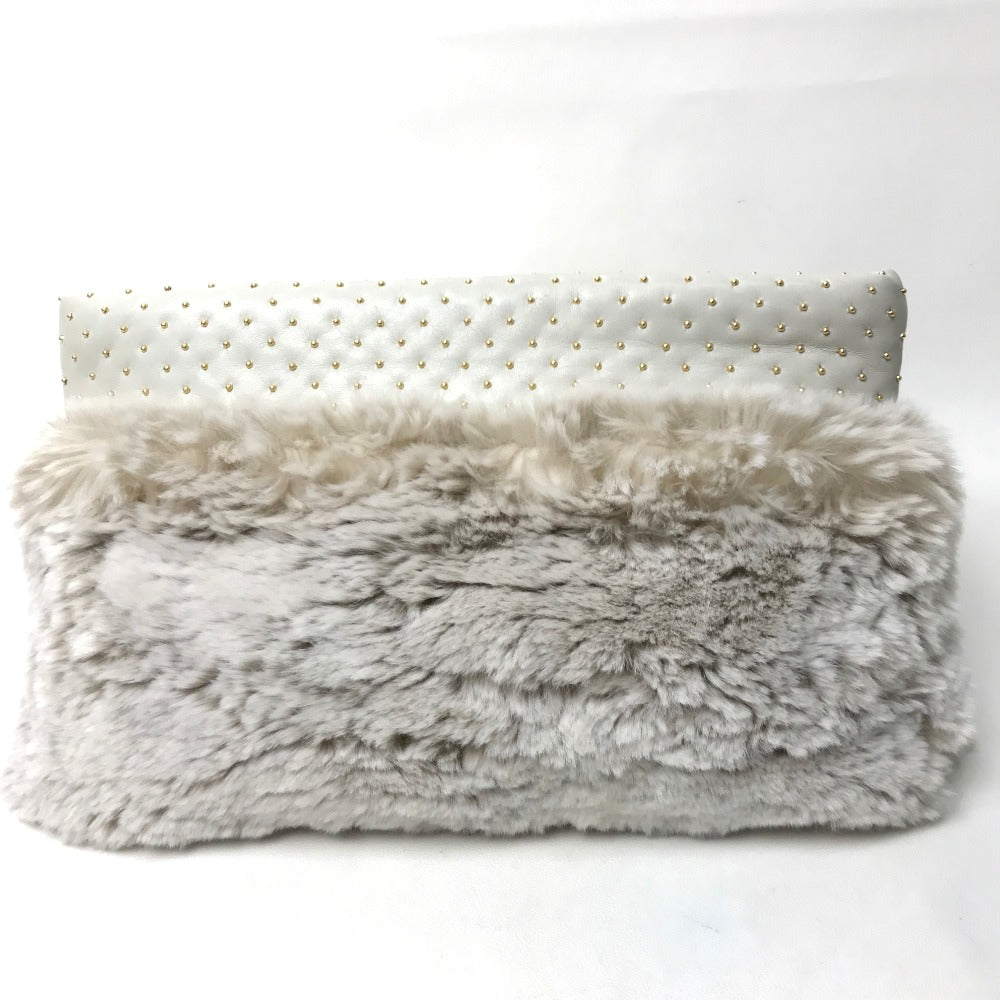 PRADA Women's Party Bag/Clutch Bag with Fur in Off-White