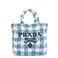 PRADA 1BG422 スモールクロシェ かご カバン トートバッグ バッグ ハンドバック トートバッグ ラフィア レディース ブルー - brandshop-reference