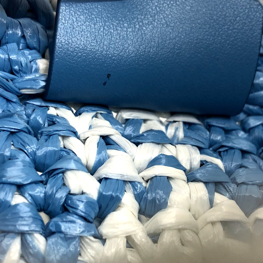 PRADA 1BG422 スモールクロシェ かご カバン トートバッグ バッグ ハンドバック トートバッグ ラフィア レディース ブルー - brandshop-reference