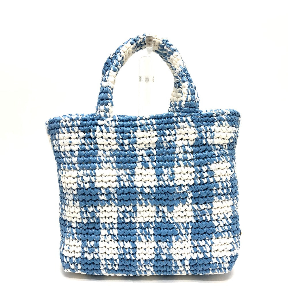 PRADA 1BG422 スモールクロシェ かご カバン トートバッグ バッグ ハンドバック トートバッグ ラフィア レディース ブルー - brandshop-reference
