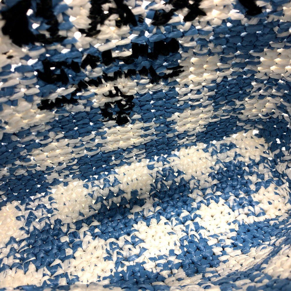 PRADA 1BG422 スモールクロシェ かご カバン トートバッグ バッグ ハンドバック トートバッグ ラフィア レディース ブルー - brandshop-reference