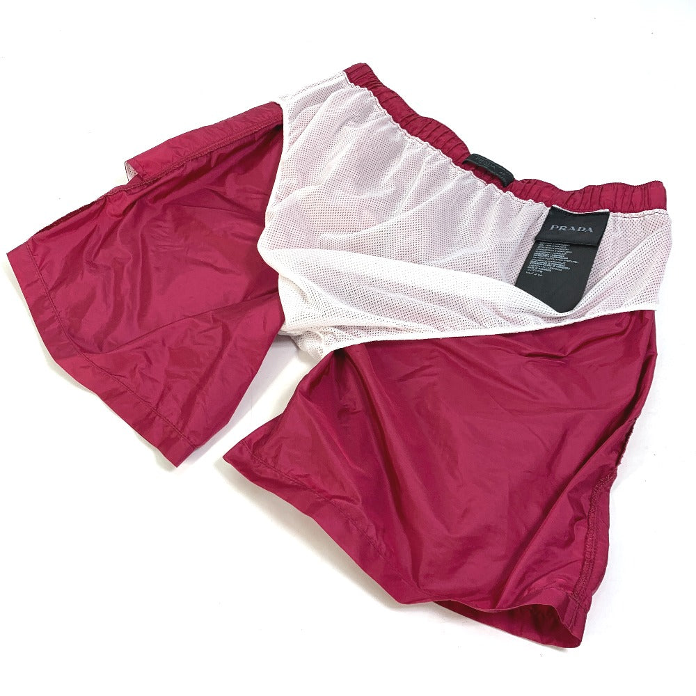 PRADA Men's Red Polyamide Shorts with Logo, Swimwear, Surf Trunks, Bottoms
