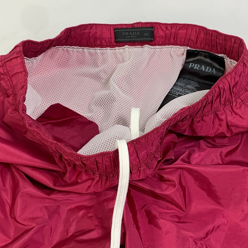 PRADA Men's Red Polyamide Shorts with Logo, Swimwear, Surf Trunks, Bottoms