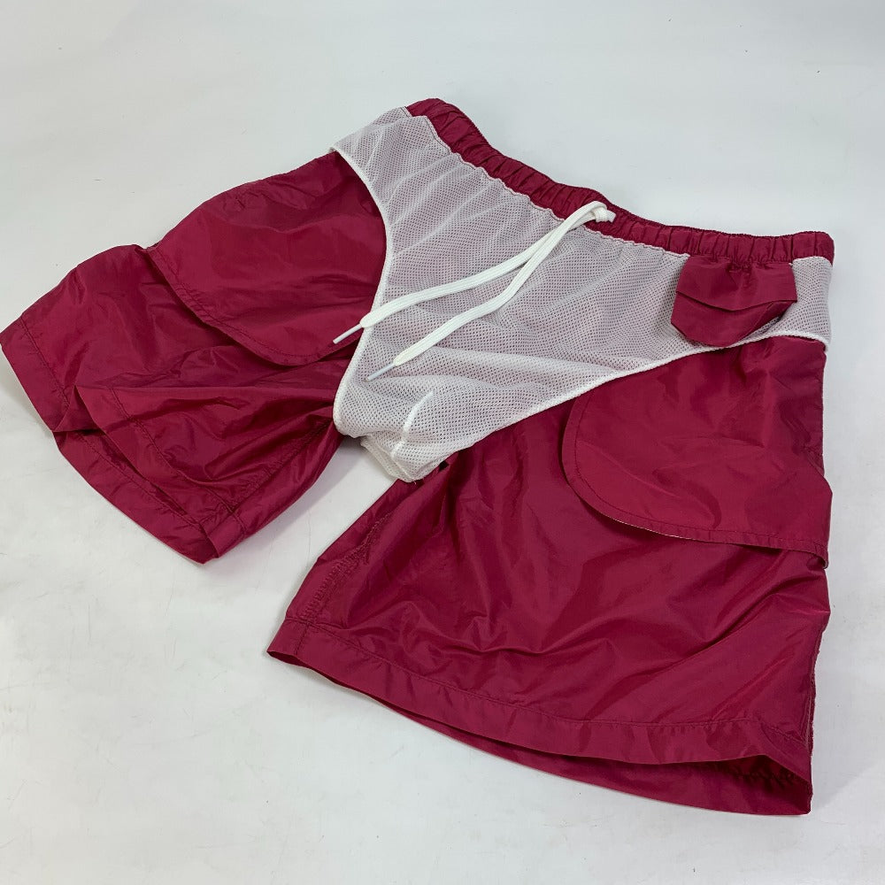 PRADA Men's Red Polyamide Shorts with Logo, Swimwear, Surf Trunks, Bottoms
