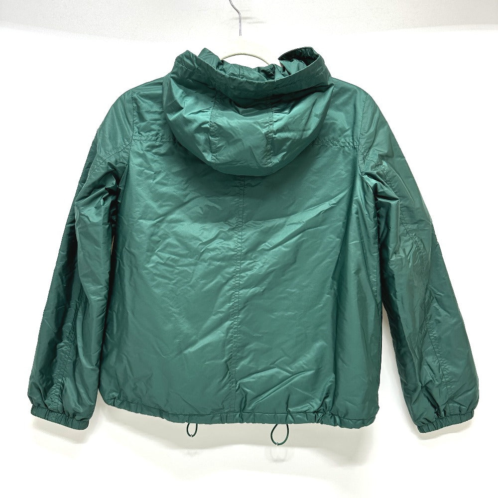 PRADA フード フーディ パーカー 長袖 トライアングルプレート 三角ロゴ ジップアップ アパレル ジャケット ナイロン レディース グリーン