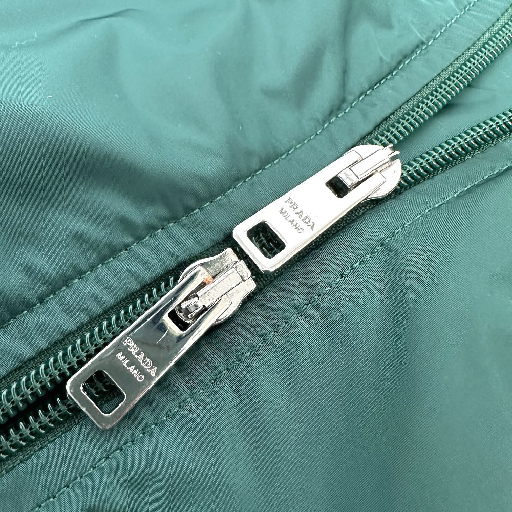 PRADA フード フーディ パーカー 長袖 トライアングルプレート 三角ロゴ ジップアップ アパレル ジャケット ナイロン レディース グリーン