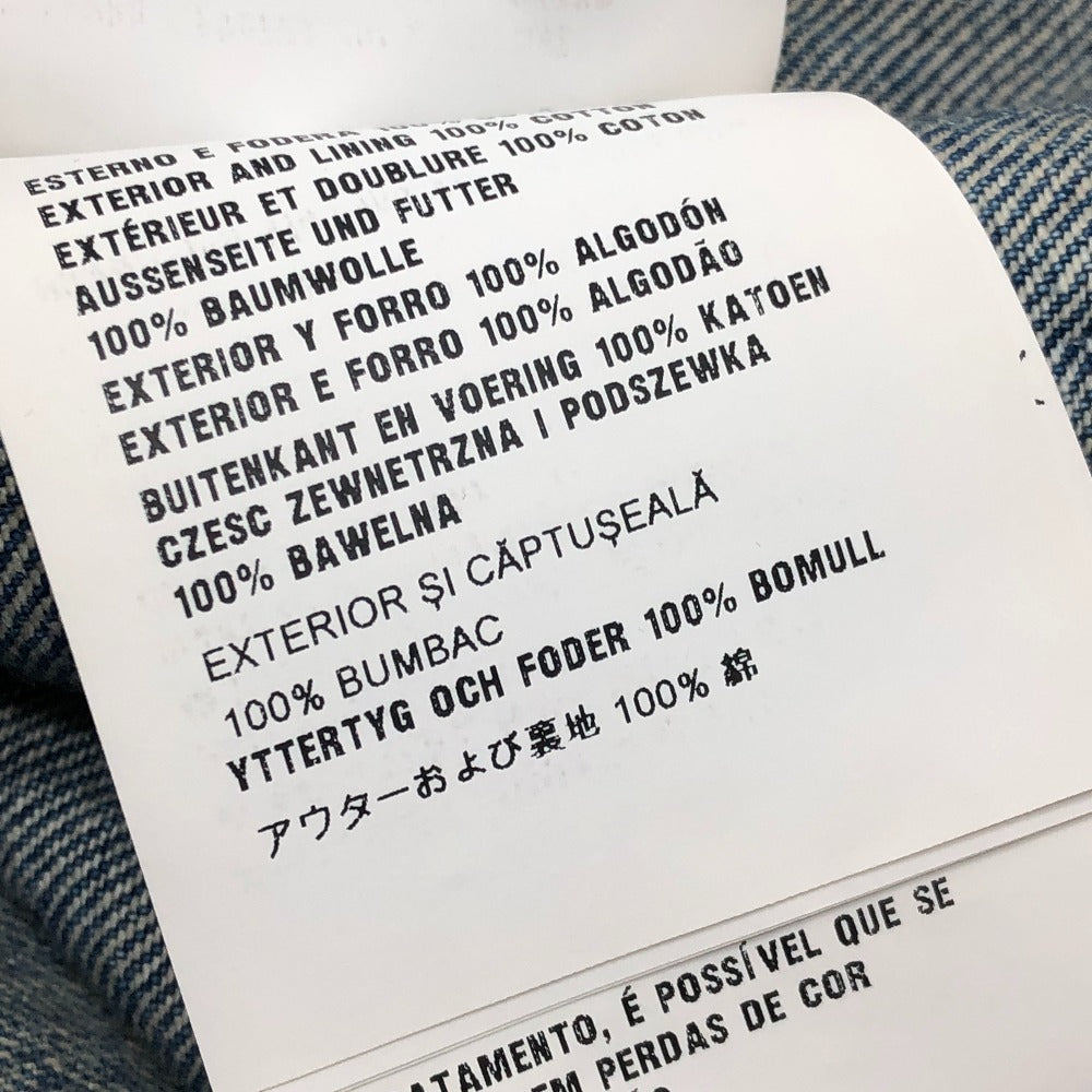 PRADA GFA135 トライアングルプレート アパレル ダメージ加工 ジャンパースカート デニム ワンピース コットン レディース ブルー