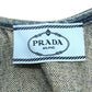 PRADA GFA135 トライアングルプレート アパレル ダメージ加工 ジャンパースカート デニム ワンピース コットン レディース ブルー