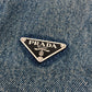PRADA GFA135 トライアングルプレート アパレル ダメージ加工 ジャンパースカート デニム ワンピース コットン レディース ブルー