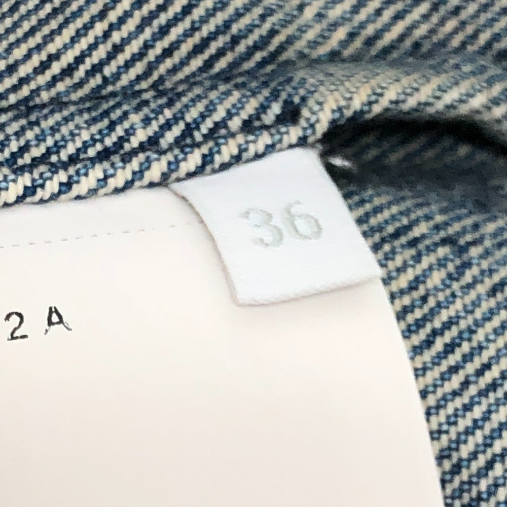 PRADA GFA135 トライアングルプレート アパレル ダメージ加工 ジャンパースカート デニム ワンピース コットン レディース ブルー