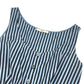 PRADA stripe Sleeveless flared knee-length dress (apparel) Dress cotton blue/Black Used