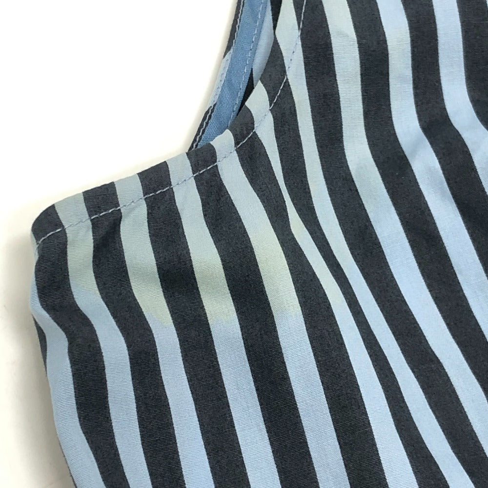 PRADA stripe Sleeveless flared knee-length dress (apparel) Dress cotton blue/Black Used