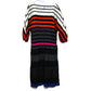 PRADA Apparel Striped Short Sleeve Dress for Women in Multicolor