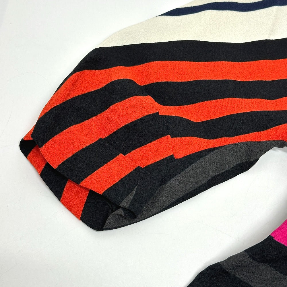 PRADA Apparel Striped Short Sleeve Dress for Women in Multicolor