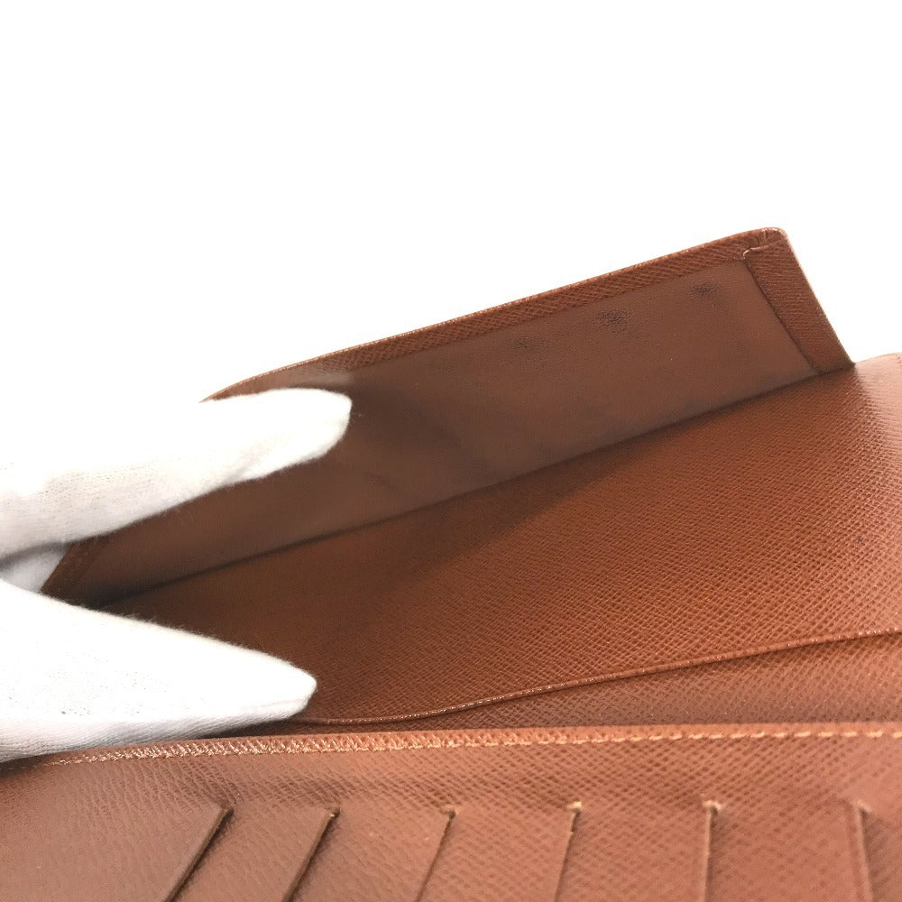 LOUIS VUITTON M61823 Monogram Porte Valeurs Cartes Credit Bill Compartment Long Wallet Long Wallet MonogramCanvas Brown Used