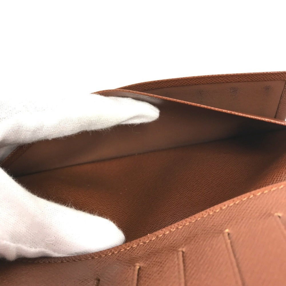 LOUIS VUITTON M61823 Monogram Porte Valeurs Cartes Credit Bill Compartment Long Wallet Long Wallet MonogramCanvas Brown Used