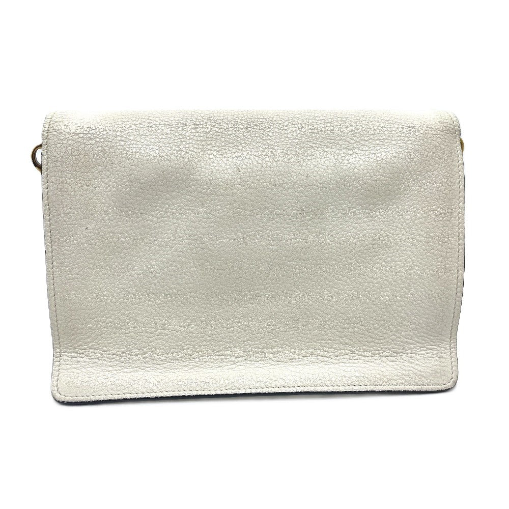 PRADA 1BD159 ロゴ ヴィッテロダイノレザー 2WAY カバン バッグ 斜め掛け フラップ ポシェット ショルダーバッグ レザー レディース ホワイト