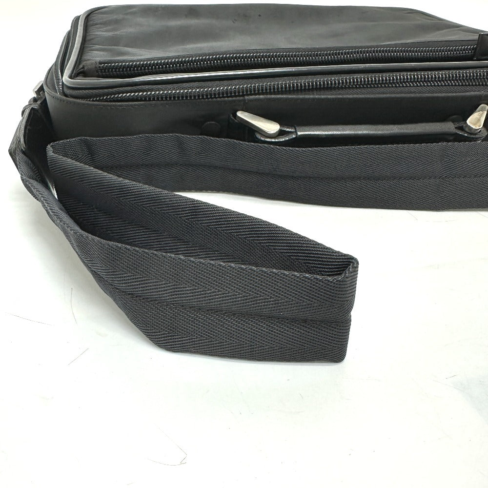 PRADA V147S Triangle Plate 2-Way Shoulder Bag/Briefcase/Business Bag in Nylon, Unisex, Black