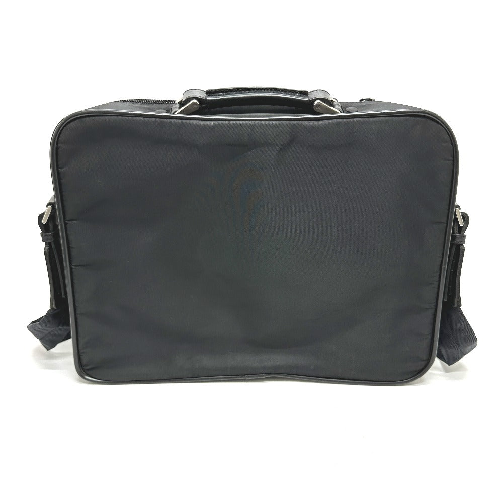 PRADA V147S Triangle Plate 2-Way Shoulder Bag/Briefcase/Business Bag in Nylon, Unisex, Black