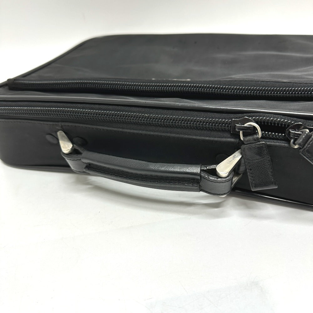 PRADA V147S Triangle Plate 2-Way Shoulder Bag/Briefcase/Business Bag in Nylon, Unisex, Black