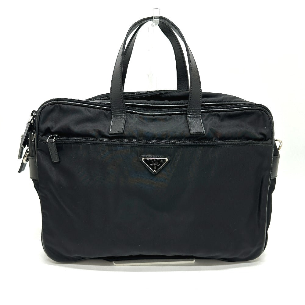 PRADA 2VE407 Triangle Logo 2WAY Bag Shoulder/Crossbody Business Bag Nylon/Leather Unisex Black