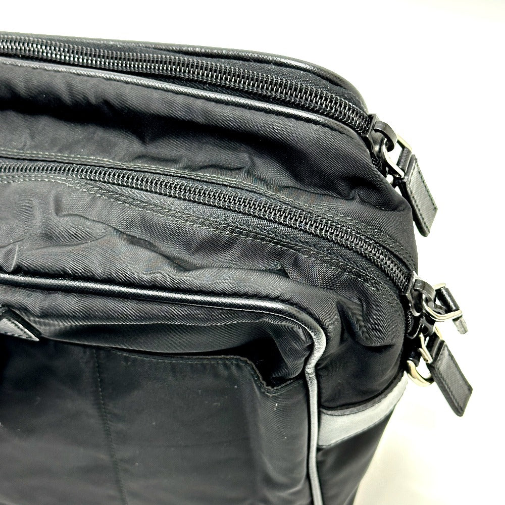 PRADA 2VE407 Triangle Logo 2WAY Bag Shoulder/Crossbody Business Bag Nylon/Leather Unisex Black