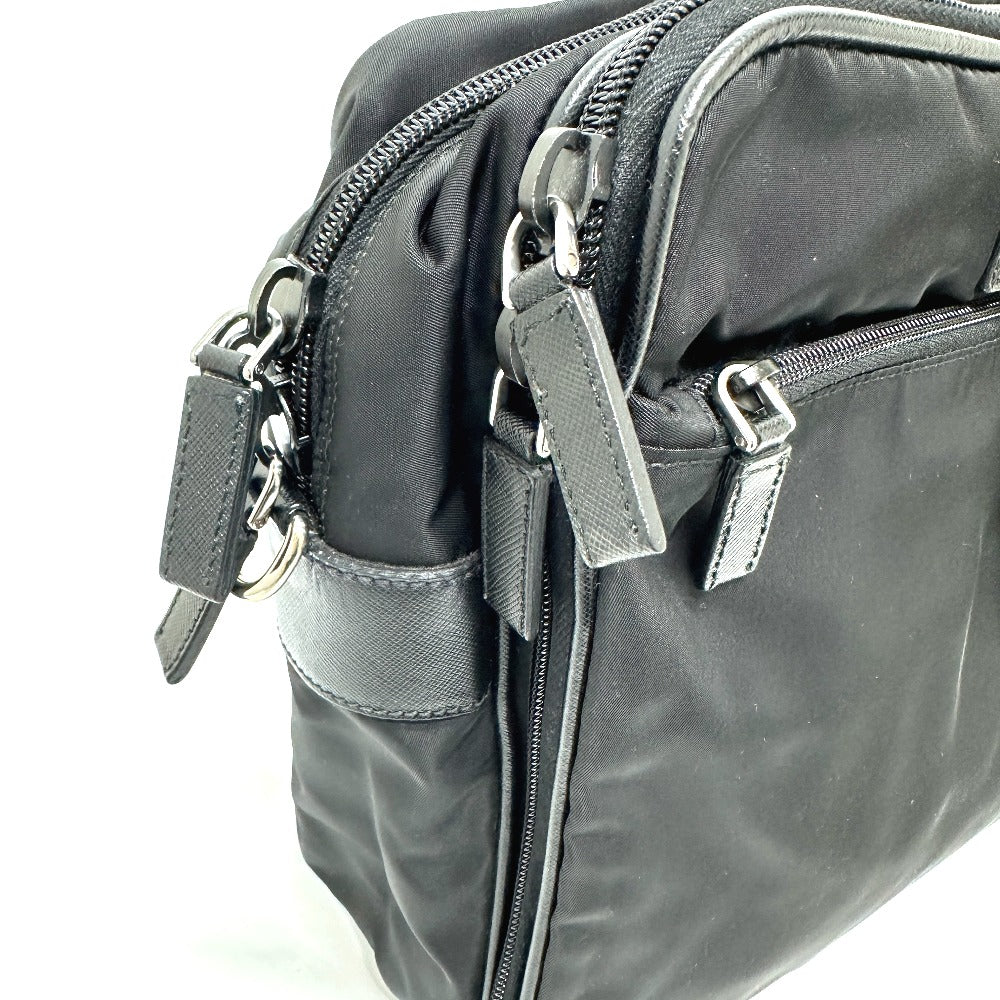 PRADA 2VE407 Triangle Logo 2WAY Bag Shoulder/Crossbody Business Bag Nylon/Leather Unisex Black
