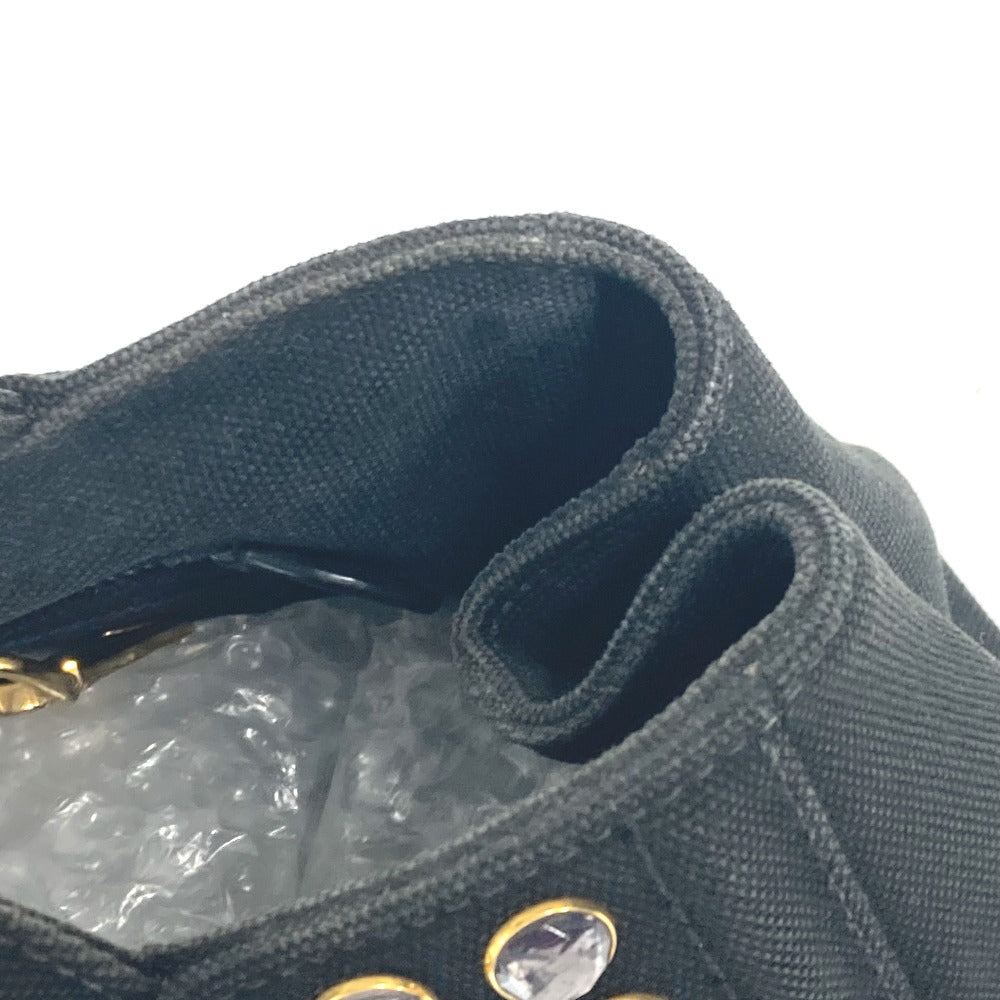 PRADA 1BG439 斜め掛け ストーン付き カナパS 2WAYバッグ ショルダーバッグ カバン ハンドバッグ トートバッグ キャンバス レディース ブラック - brandshop-reference