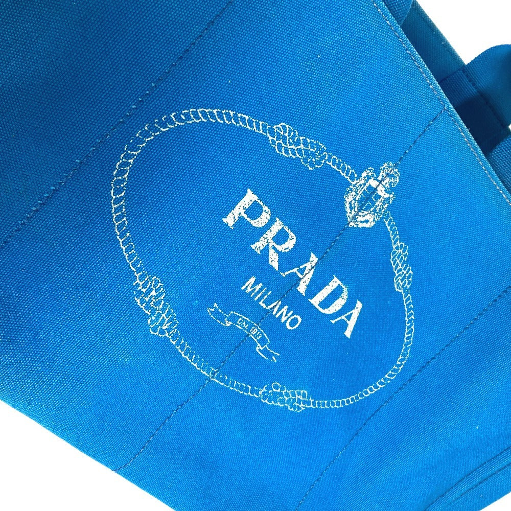 PRADA カナパ ロゴ カバン ショルダーバッグ 肩掛け トートバッグ キャンバス レディース ブルー