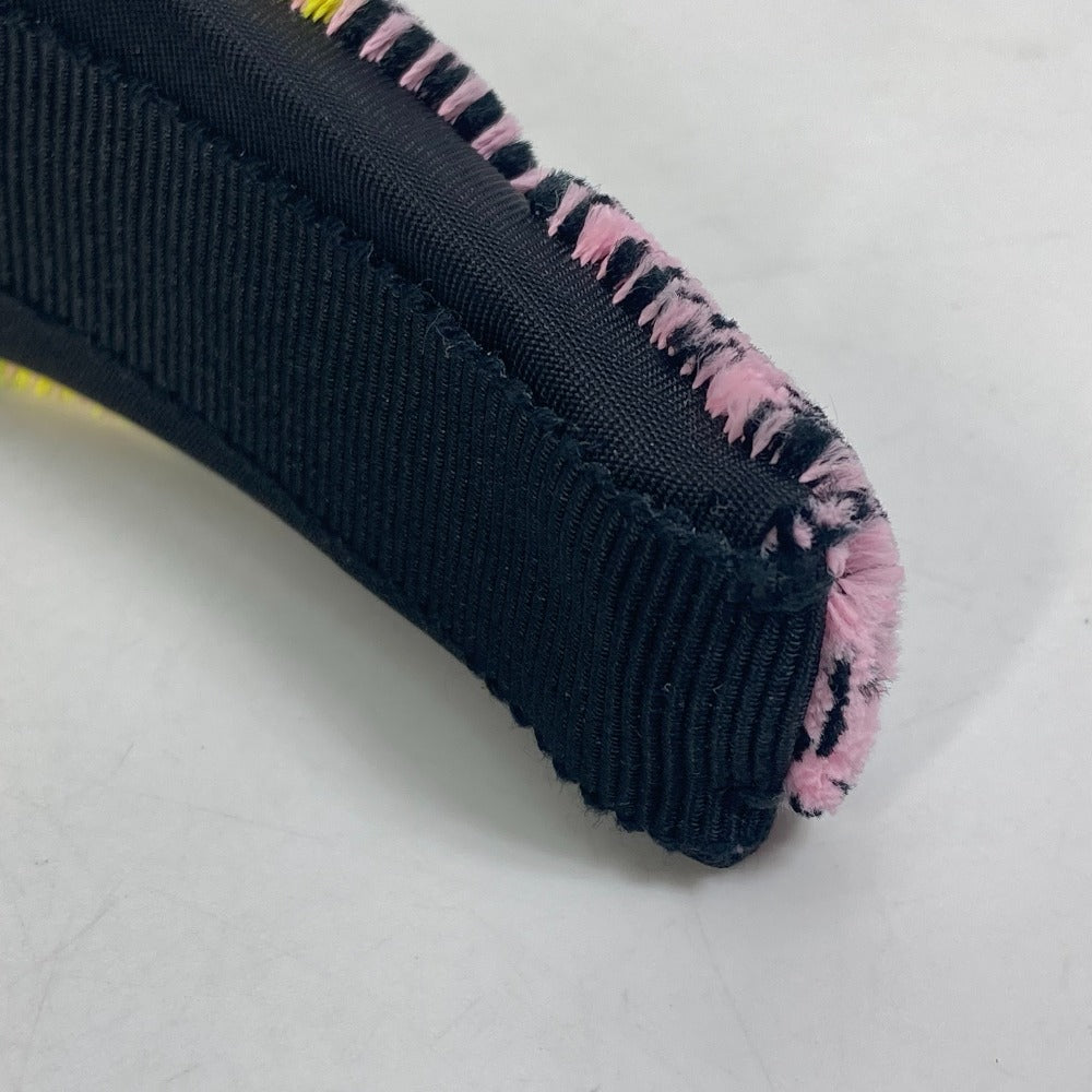 PRADA Pile Triangle Logo Plate Hair Accessory Hairband Headband Nylon Women's Yellow
