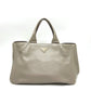 PRADA BN1872 ロゴ カナパ カバン バッグ ハンドバッグ 大容量 トートバッグ レザー レディース グレー