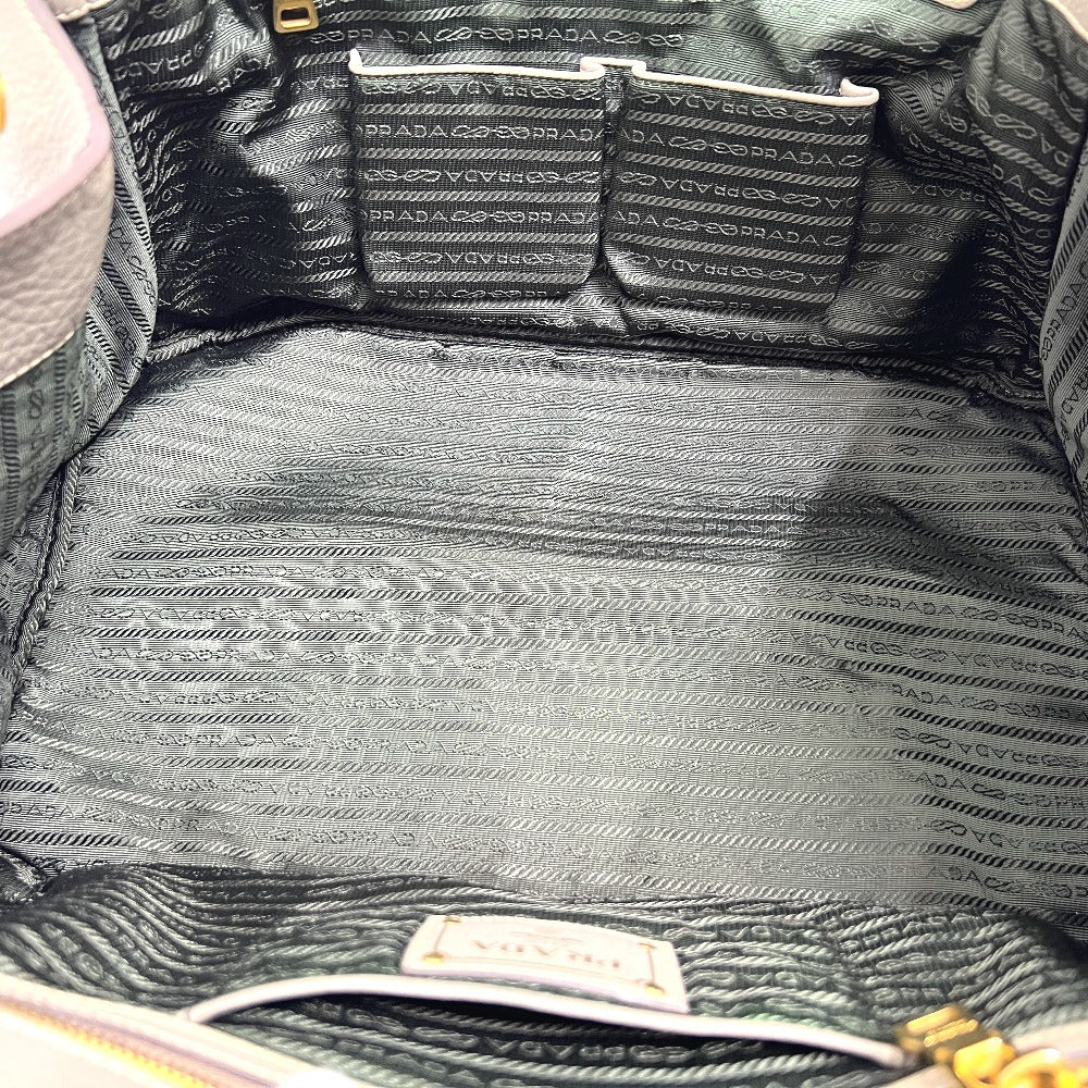 PRADA BN1872 ロゴ カナパ カバン バッグ ハンドバッグ 大容量 トートバッグ レザー レディース グレー