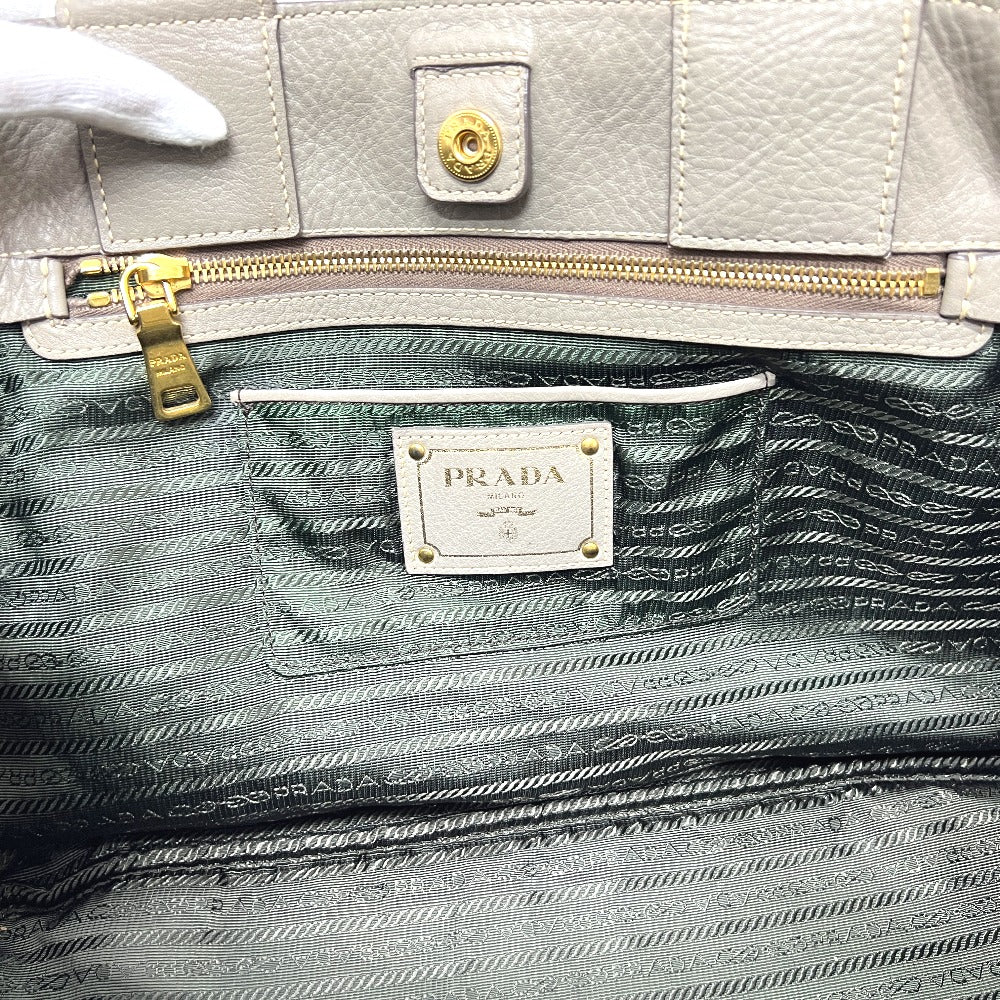 PRADA BN1872 ロゴ カナパ カバン バッグ ハンドバッグ 大容量 トートバッグ レザー レディース グレー