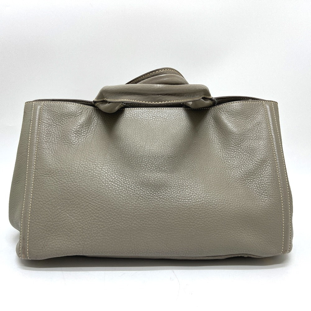 PRADA BN1872 ロゴ カナパ カバン バッグ ハンドバッグ 大容量 トートバッグ レザー レディース グレー