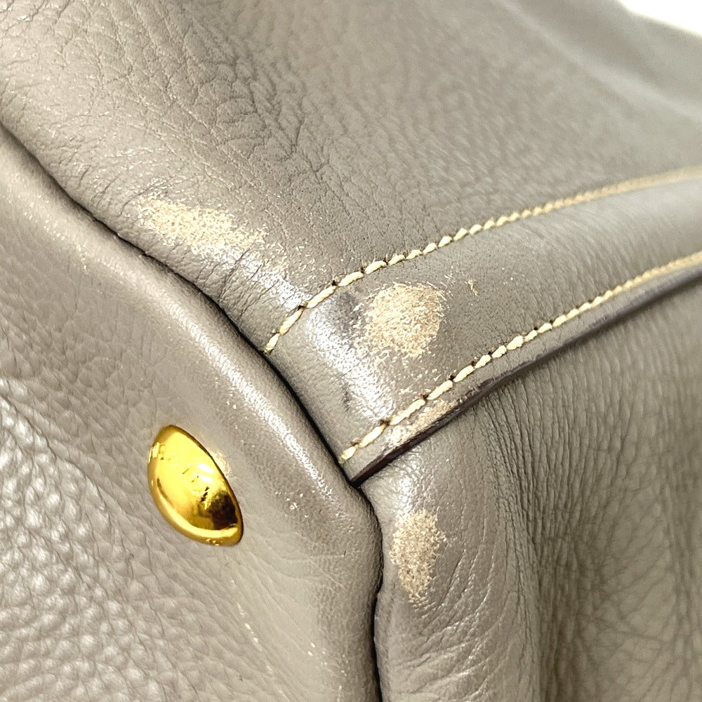 PRADA BN1872 ロゴ カナパ カバン バッグ ハンドバッグ 大容量 トートバッグ レザー レディース グレー