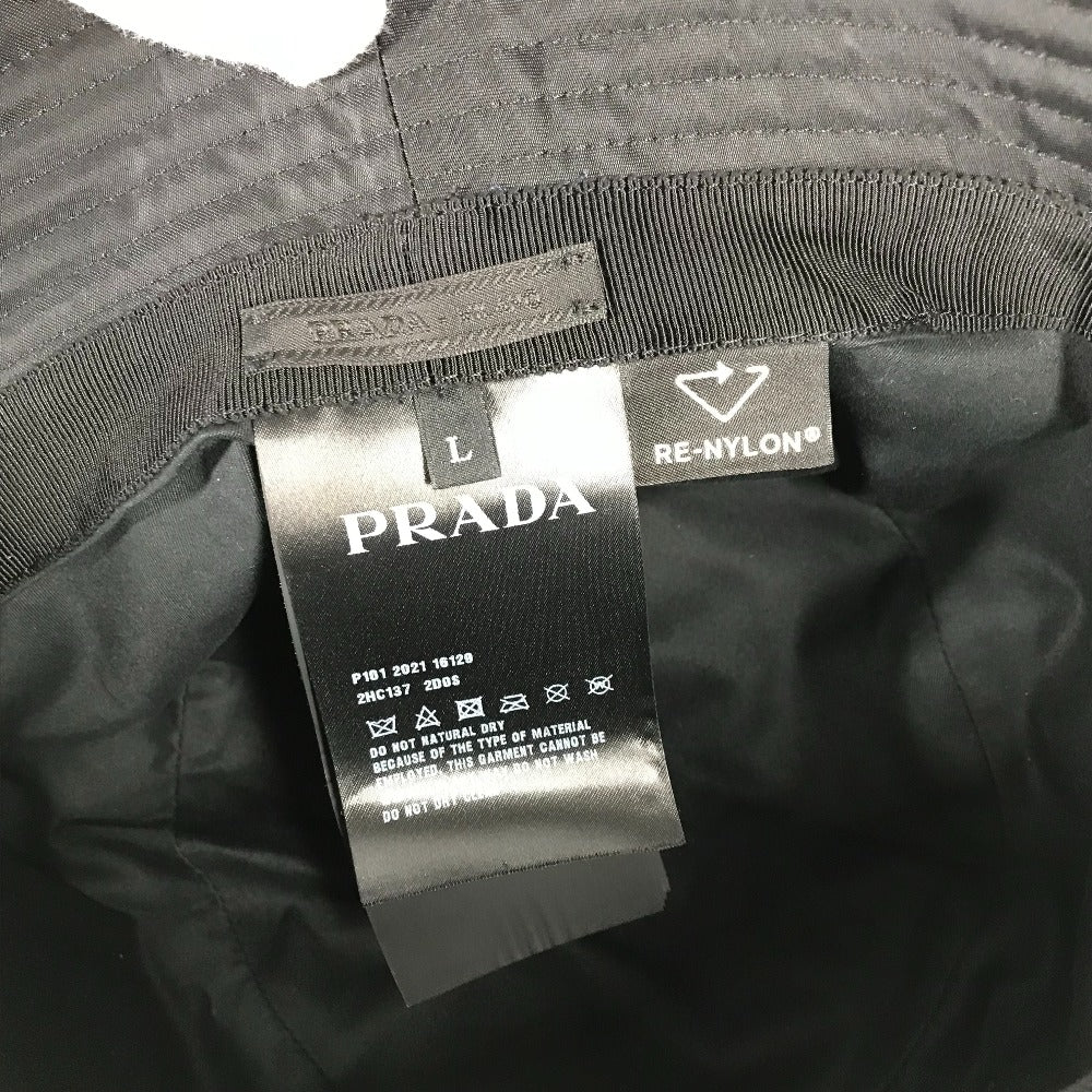 PRADA 1HC137 ロゴ スタッズ ハット帽 帽子 バケットハット ボブハット ハット ナイロン メンズ ブラック