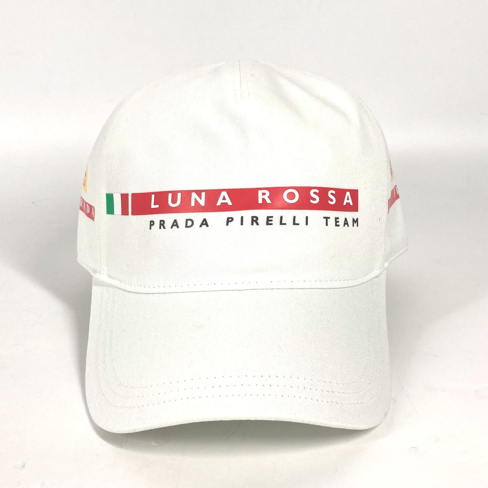 PRADA ロゴ LunaRosa ルナロッサ 帽子 キャップ帽 ベースボール キャップ コットン メンズ ホワイト