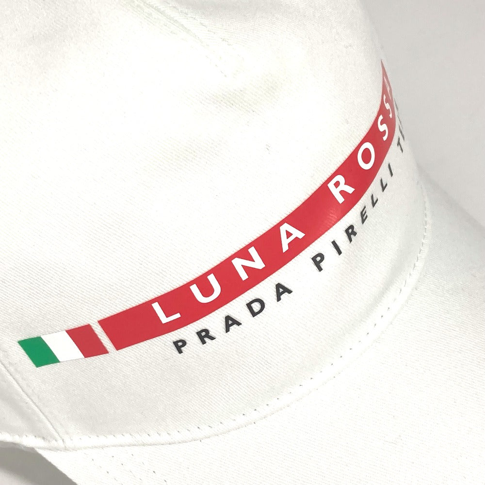 PRADA ロゴ LunaRosa ルナロッサ 帽子 キャップ帽 ベースボール キャップ コットン メンズ ホワイト