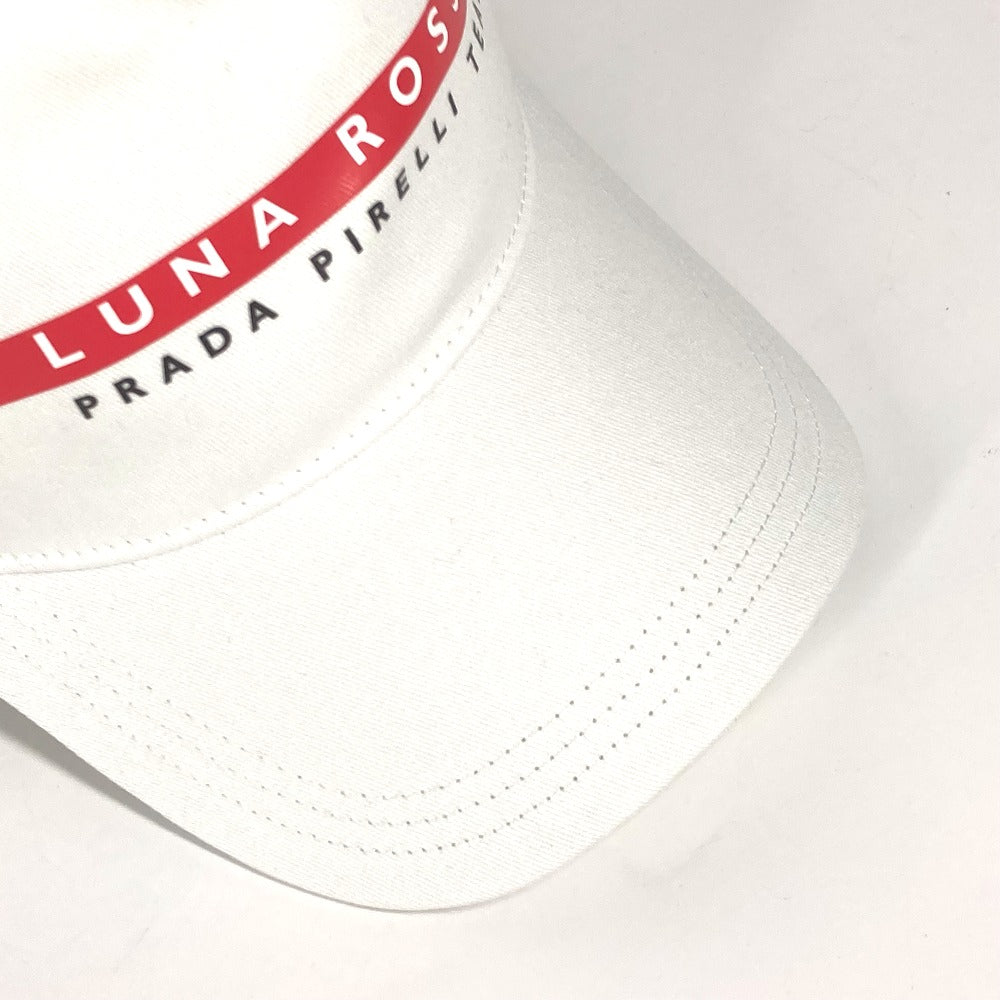 PRADA ロゴ LunaRosa ルナロッサ 帽子 キャップ帽 ベースボール キャップ コットン メンズ ホワイト